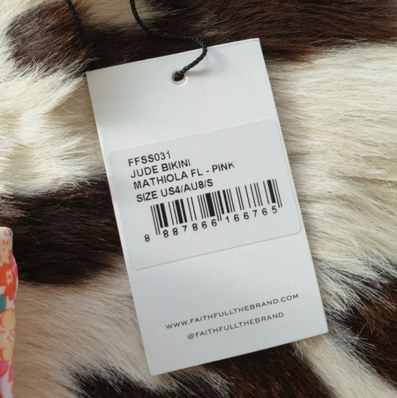 Faithfull Brand Jude Mathiola Floral Ditsy Print Bandeau Swimsuit Bikini Set S 8 - Picture 4 of 12